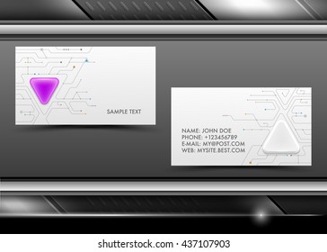 Abstract creative vector business cards with social media technology concept with label circles design and space for your content, business, social media, network and web design (set template)