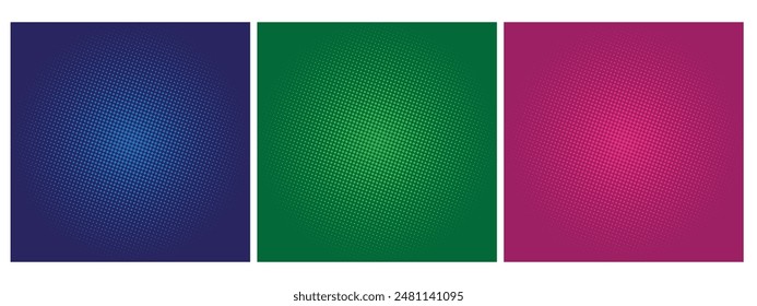 Abstract Creative vector comics pop art style layout. Blank template, blue, green yellow and magenta color halftone background.