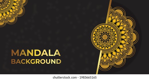 Abstraktes kreatives Vector Gold Luxury Mandala Hintergrund Design.