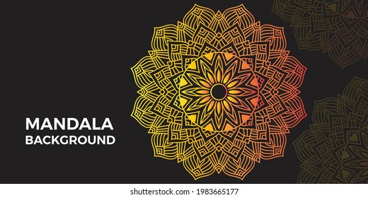 Abstract Creative Vector Gold Luxury Mandala Background Design.