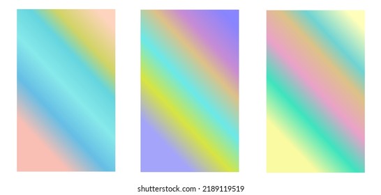 Abstract creative vector multicolored blurred gradient background set. For Web and Mobile Applications, art illustration template, business infographic and social media, modern decoration. Vol 3.