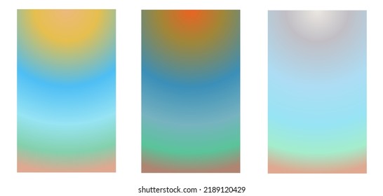 Abstract creative vector multicolored blurred gradient background set. For Web and Mobile Applications, art illustration template, business infographic and social media, modern decoration. Vol 9.
