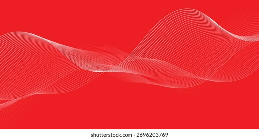 abstract creative wave line on red background. blend line design for the banner, poster, cover.