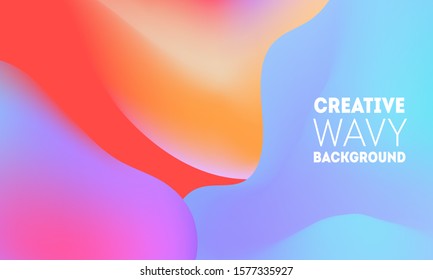 Abstract creative wavy background. Colorful bright waves with flow gradient
