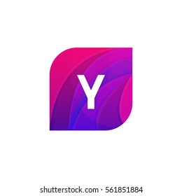 Abstract creative web icon company Y sign letter logo vector design
