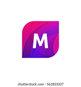 Abstract creative web icon company M sign letter logo vector design