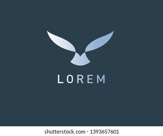 Abstract creative white logo bird icon