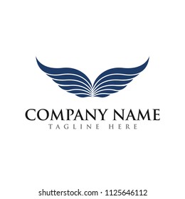 abstract creative wings logo design template