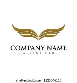 abstract creative wings logo design template