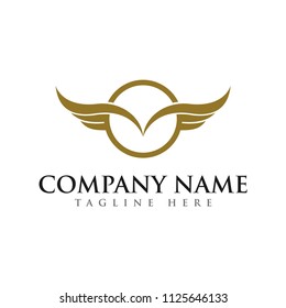 abstract creative wings logo design template