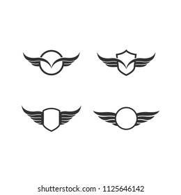 abstract creative wings logo design template