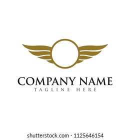 abstract creative wings logo design template