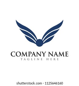 abstract creative wings logo design template