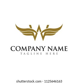abstract creative wings logo design template