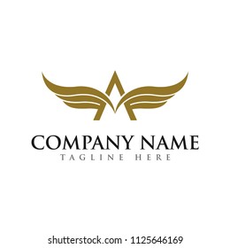 abstract creative wings logo design template