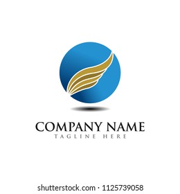 abstract creative wings logo design template