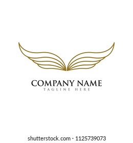 abstract creative wings logo design template