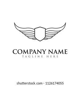 abstract creative wings logo design for business