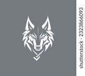 Abstract creative wolf head logo design