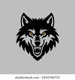 Abstract creative wolf head logo design
