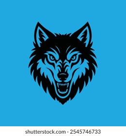 Abstract creative wolf head logo design
