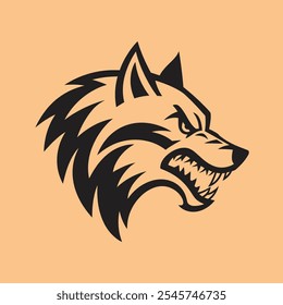 Abstract creative wolf head logo design
