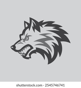 Abstract creative wolf head logo design
