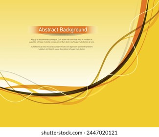 Abstract creative yellow bright curvy flowing waves background