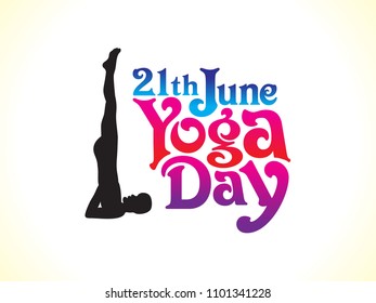 abstract creative yoga day text vector illustration