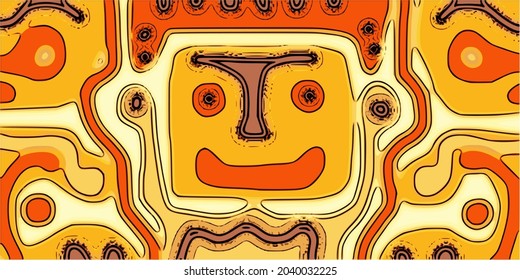 Abstract creature in ethnic style  vector banner