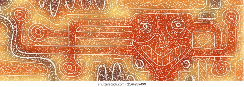 Abstract creature in ethnic style  vector banner