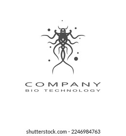 Abstract creature. Science technology. Logotype design for chemistry, laboratory, science and biotechnology concepts.