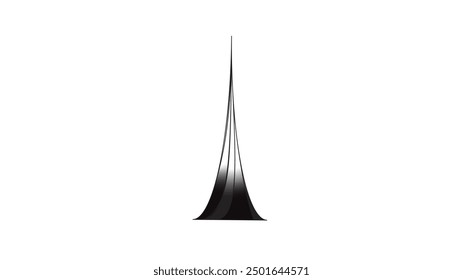 Abstract Creek tower. The Creek Tower in Dubai is an ambitious project set to become the world's tallest tower upon completion on white background.