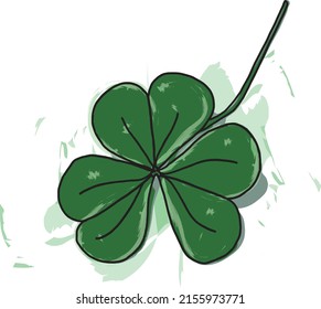 Abstract of Creeping lady's sorrel leaf with color spread on white background. (Scientific name Oxalis corniculata) 