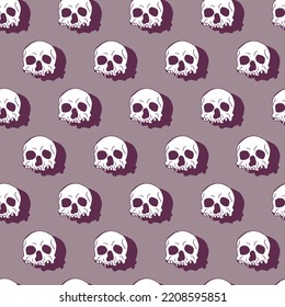 Abstract Creepy Broken Head Skull Bone Vector Art Seamless Pattern can be use for background and apparel design