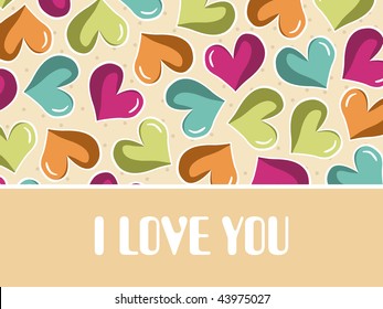 abstract creme background with colorful heart