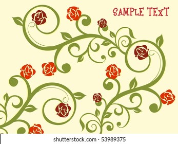 fondo de crema abstracto con un patrón floral creativo, texto de ejemplo