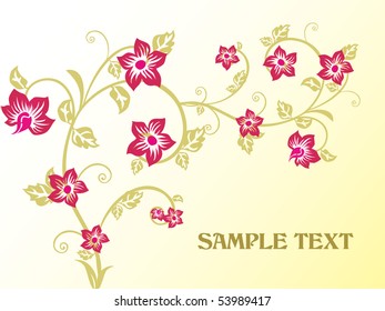 fondo de crema abstracto con un patrón floral creativo, texto de ejemplo