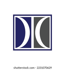 Abstract crescent cc logo template