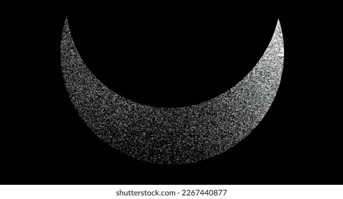 Abstract crescent moon. Luna isolated on dark background