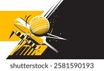 Abstract cricket background design for banner, poster, flyer template. Sports concept
