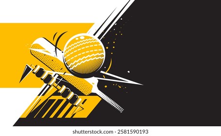 Abstract cricket background design for banner, poster, flyer template. Sports concept
