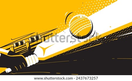 Abstract cricket background design for banner, poster, flyer template. Sports concept
