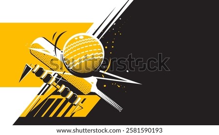 Abstract cricket background design for banner, poster, flyer template. Sports concept
