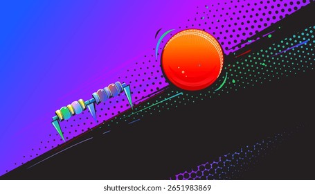 Projeto de fundo de críquete abstrato. Conceito esportivo
