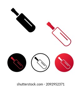 Abstract Cricket Bat Icon Illustration