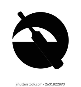 Abstract cricket icon illustrating sport and recreation with black and white color scheme