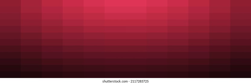 Abstract Crimson Gradient Rectangle Mosaic Banner Background. Vector Illustration.