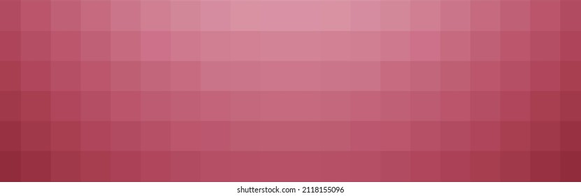 Abstract Crimson Gradient Square Mosaic Banner Background. Vector Illustration.