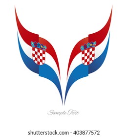 Abstract Croatian eagle flag ribbon logo white background